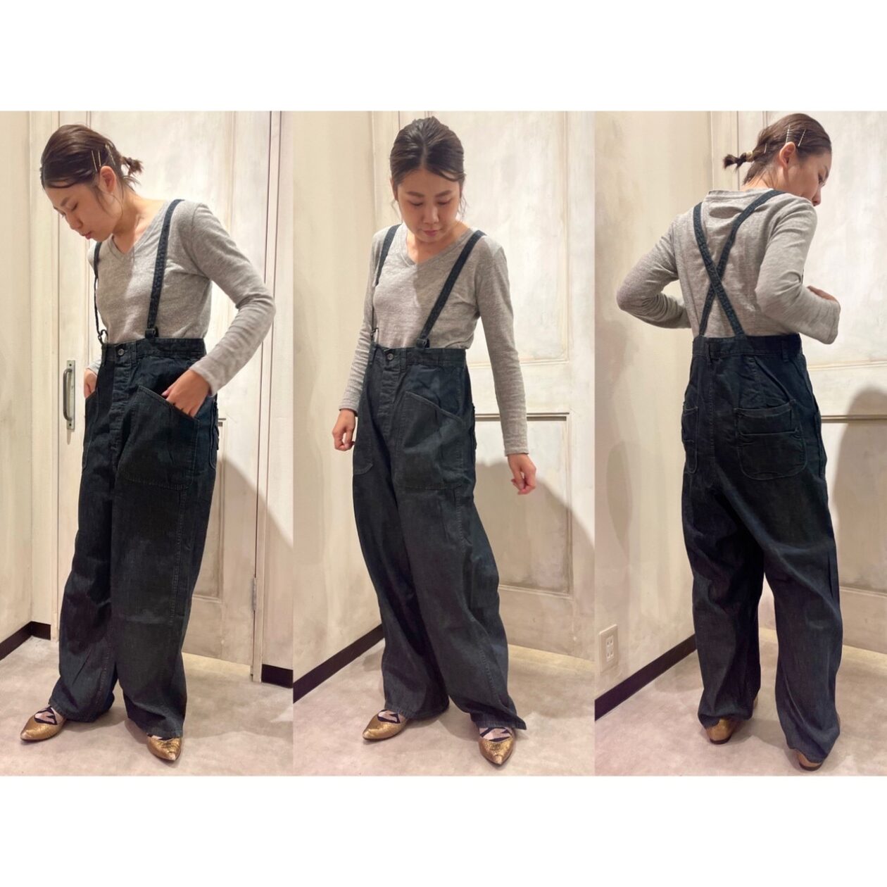 DENIM DUNGAREE 大人サイズ 8ozデニム サスペンダーパンツ 02 - ボトムス