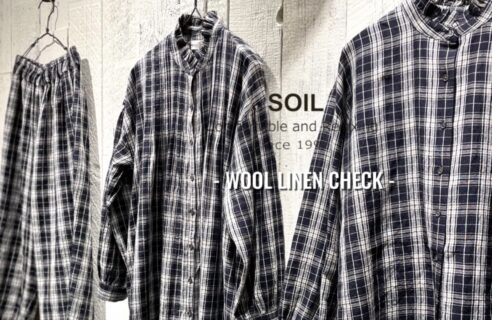 “SOIL” WOOL LINEN CHECK