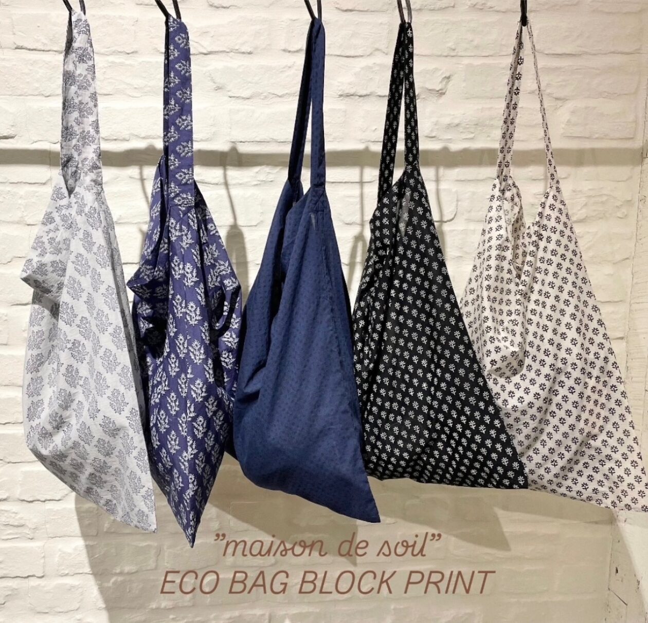 “maison de soil” ECO BAG BLOCK PRINT