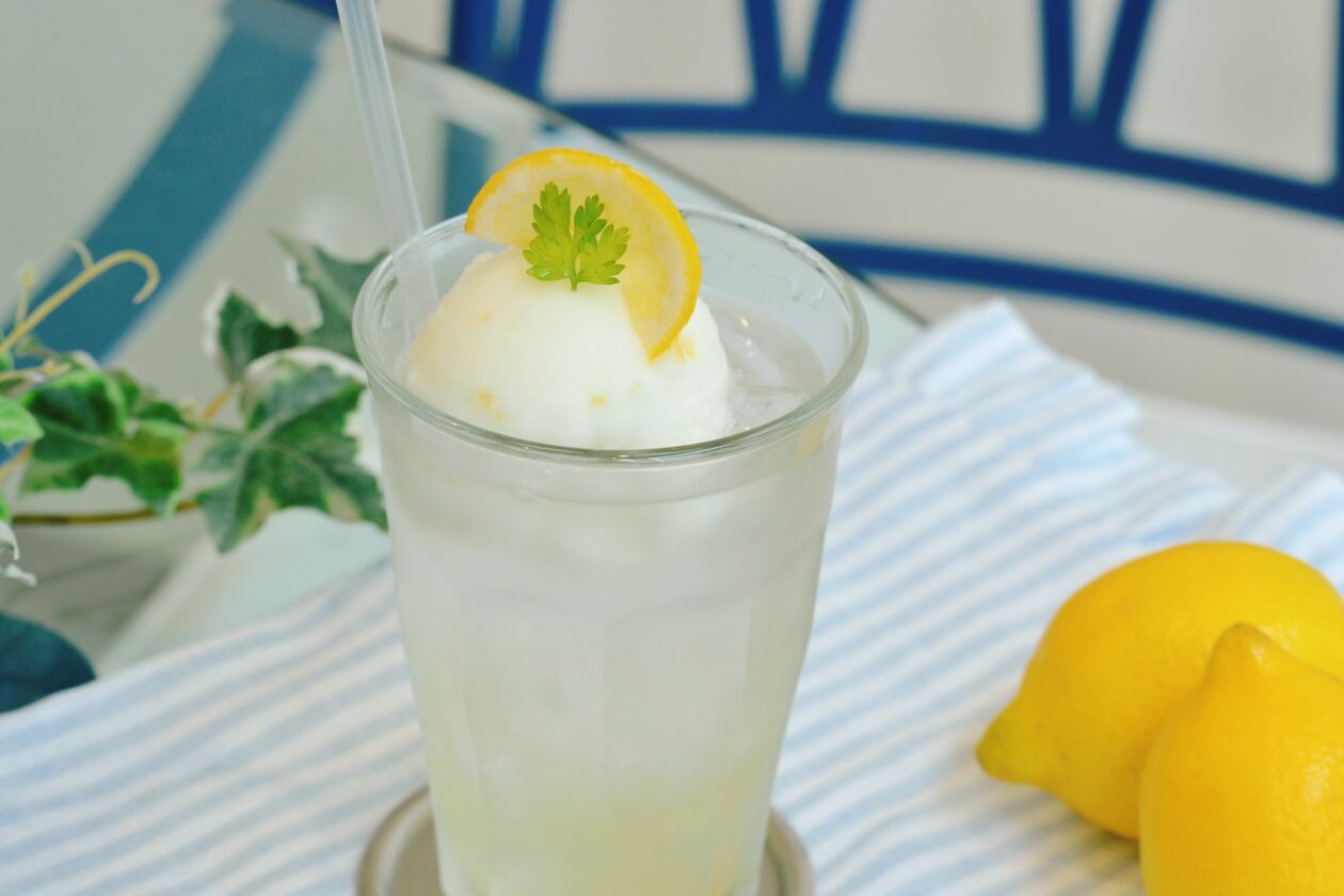 夏季限定🍋瀬戸内レモンサイダー シトロンソルベのフロート