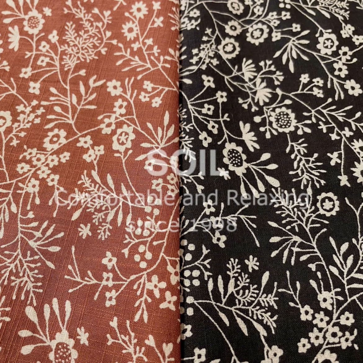 “SOIL” SMALL FLOWER PRINT FRILL COLLAR SHIRT
