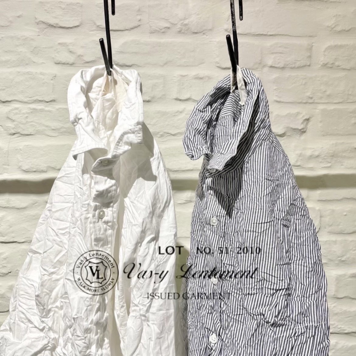 “Vas-y Lentement”  (WRINKLE) REGULAR COLLAR L/SL OVERSIZED SHIRT