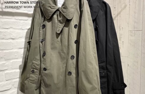 “HTS” MEDIUM WEIGHT PEACH SKIN COTTON DOUBLE OVER SHORT COAT