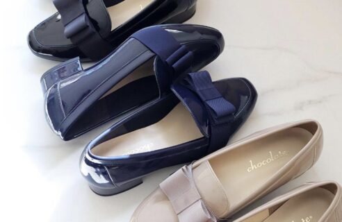 リボンローファーパンプス