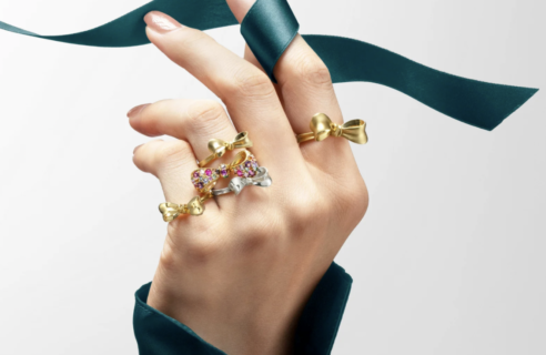 ビズー　レーヴブルーブーケ　リング★☆ マルチカラージュエル K10/K18/PTパヴェリング・スノールナブーケ