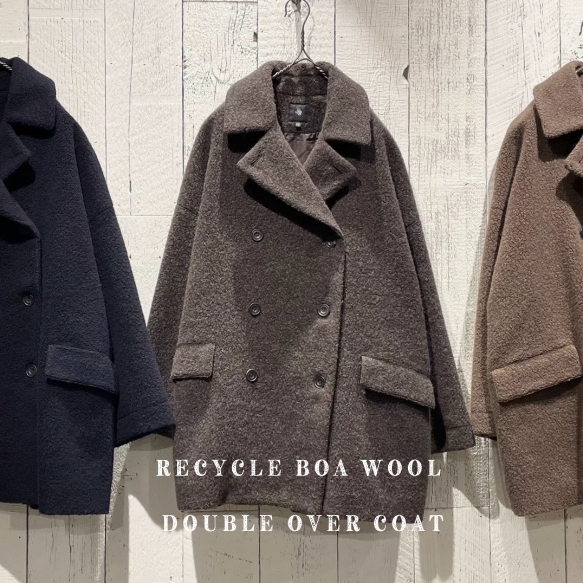 “maison de soil” RECYCLE BOA WOOL DOUBLE OVER COAT