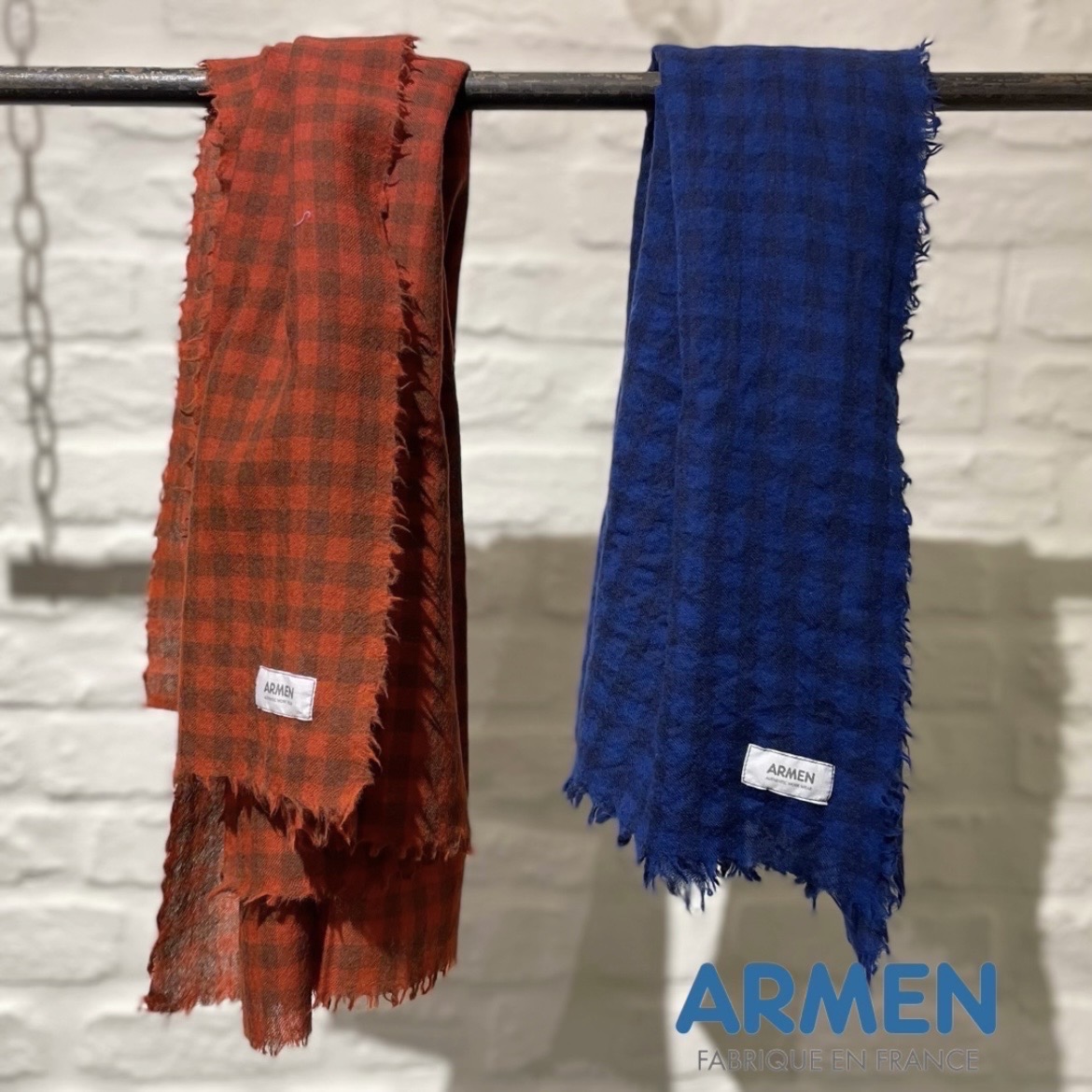“ARMEN” WOOL GINGHAM CHECK STOLE