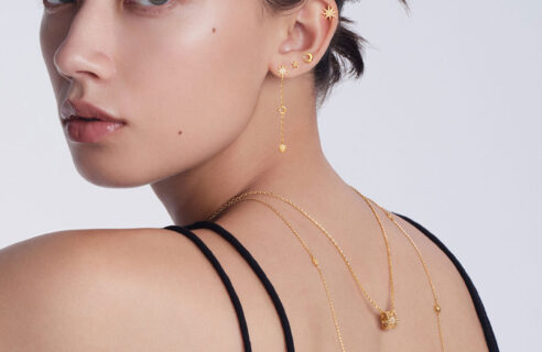 K18 ピアス MOON&SUN