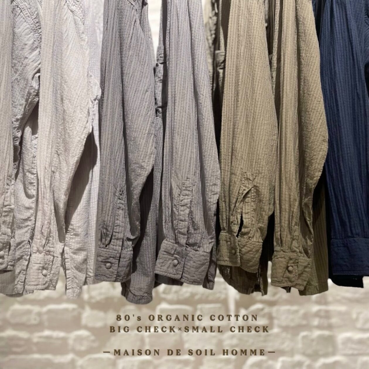 “MAISON DE SOIL HOMME”80s ORGANIC COTTON BIG CHECK×SMALL CHECK