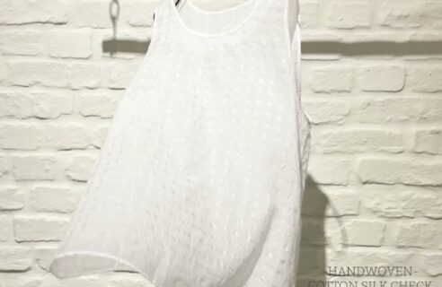 “maison de soil” HANDWOVEN COTTON SILK CHECK