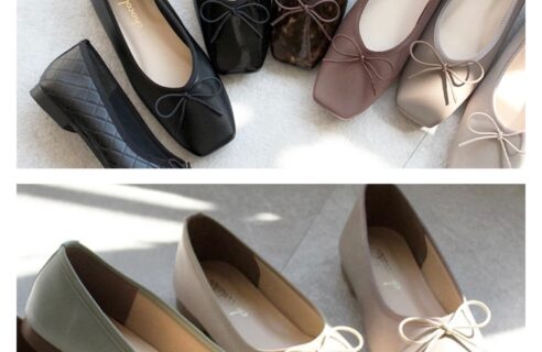 スクエアトゥバレエシューズ