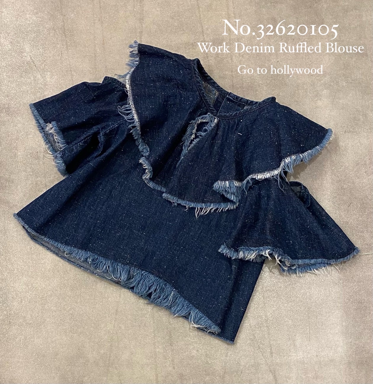 ★ワークデニム フリフリ ピース ブラウス★
