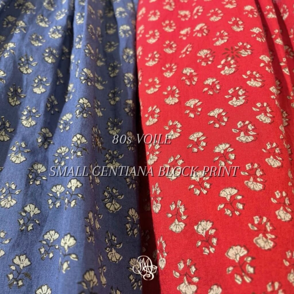 “maison de soil” 80s VOILE SMALL GENTIANA BLOCK PRINT
