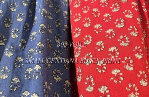 “maison de soil” 80s VOILE SMALL GENTIANA BLOCK PRINT