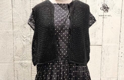 “maison de soil” 5GG LINEN OPENWORK KNIT VEST