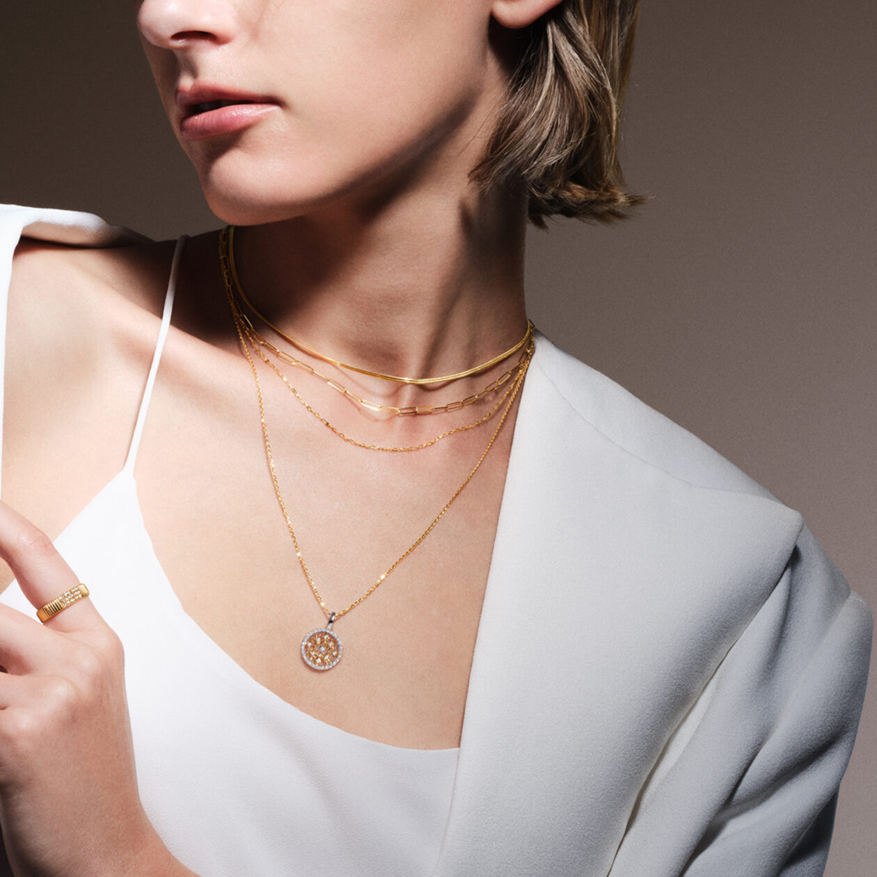 K18/Pt950 DIAMOND COMBINATION CHARM