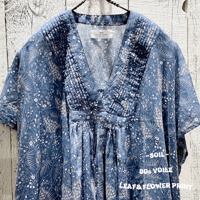 “SOIL” 80s VOILE LEAF&FLOWER PRINT