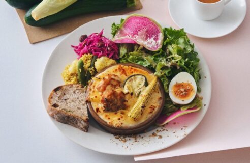 若鶏と夏野菜のホワイトジンジャーグラタン