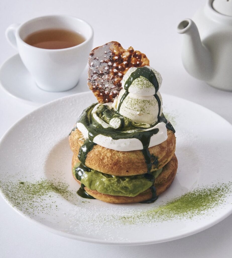\\\おいしく食べて、熊本にエールを！/// 熊本産抹茶とマスカルポーネクリームのパンケーキ