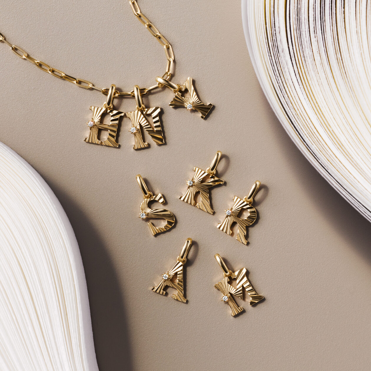 ETCHED INITIAL CHARM